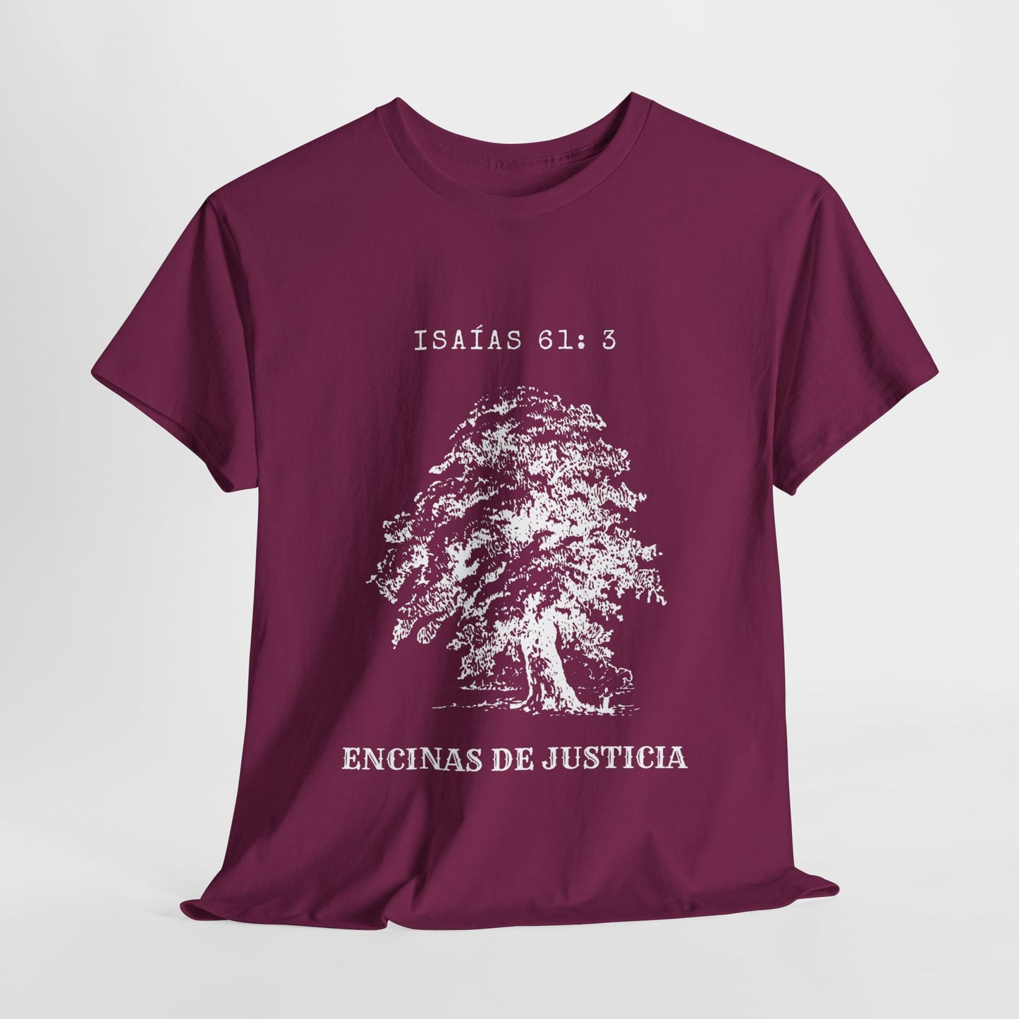 Encinas de Justicia Camiseta Catolica Cristiana Tshirt Spanish