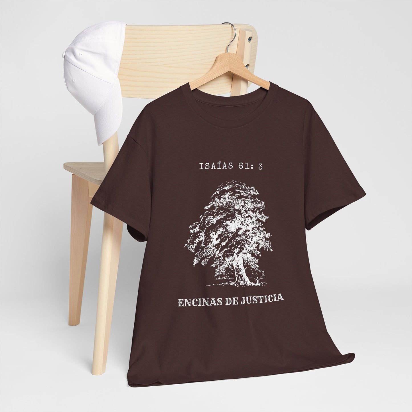 Encinas de Justicia Camiseta Catolica Cristiana Tshirt Spanish