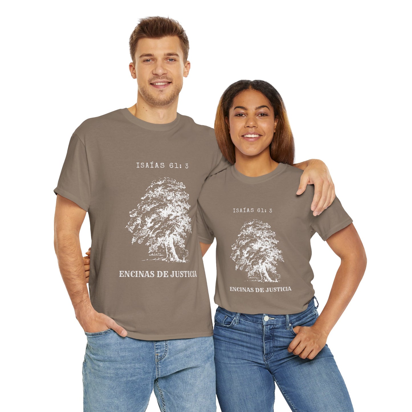 Encinas de Justicia Camiseta Catolica Cristiana Tshirt Spanish