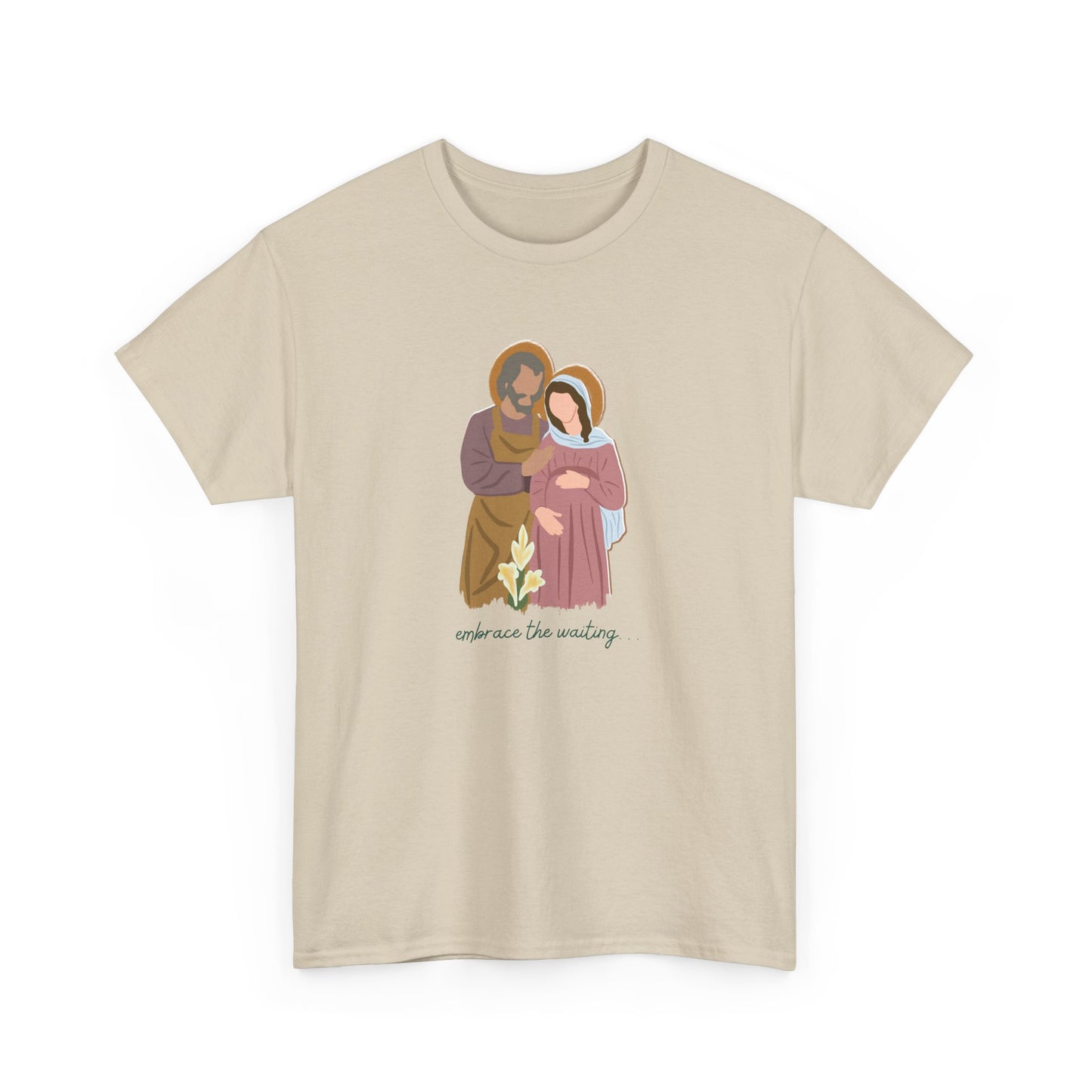 Embrace the Waiting Holy Family Tshirt - Christmas Catholic Tee