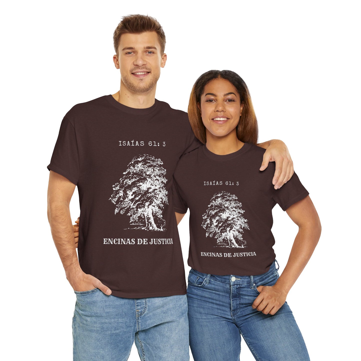 Encinas de Justicia Camiseta Catolica Cristiana Tshirt Spanish