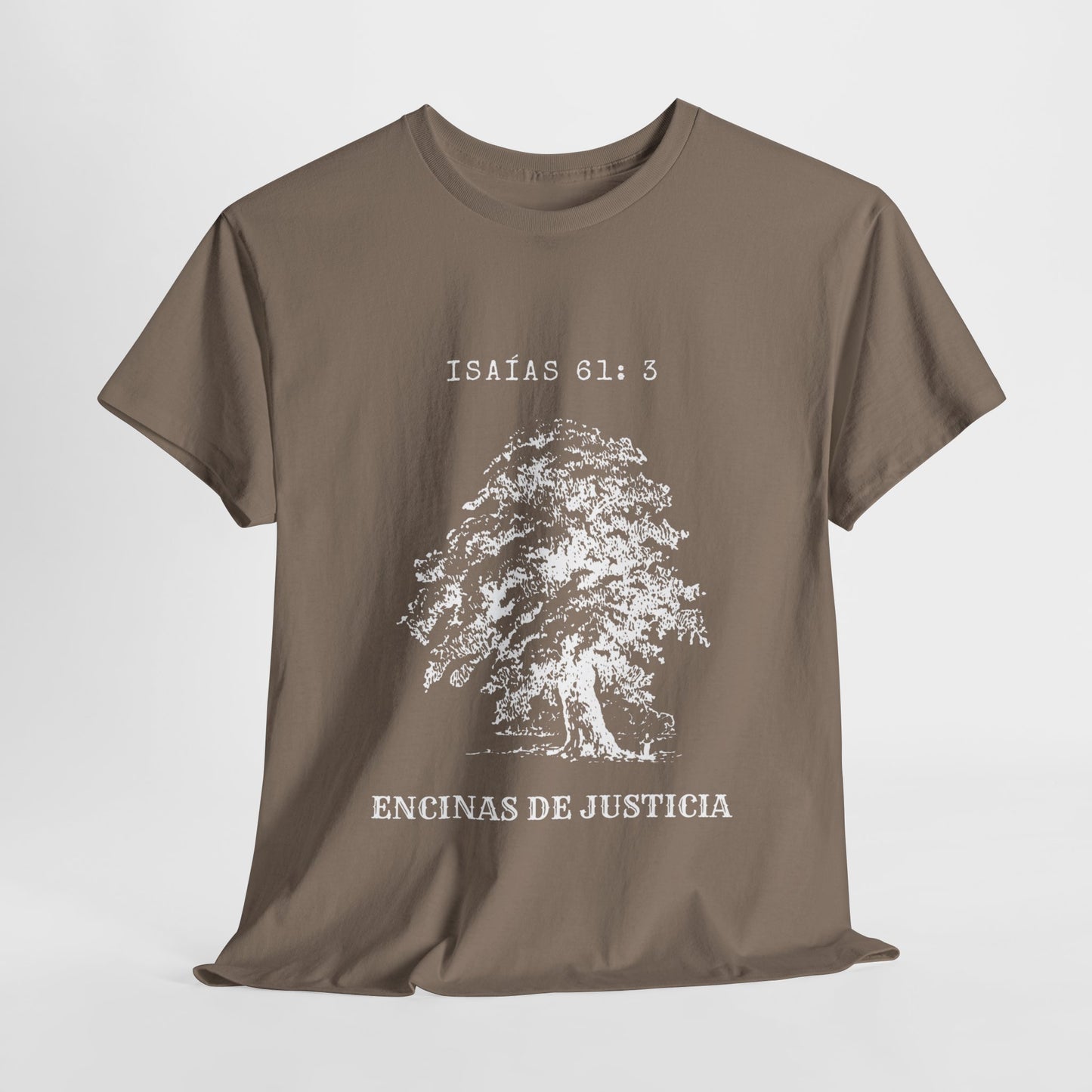 Encinas de Justicia Camiseta Catolica Cristiana Tshirt Spanish