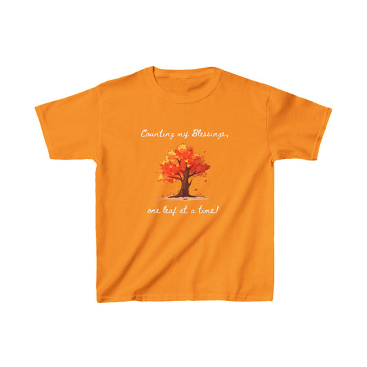 Kids T-Shirt - Counting Blessings Autumn Catholic Christian Tee