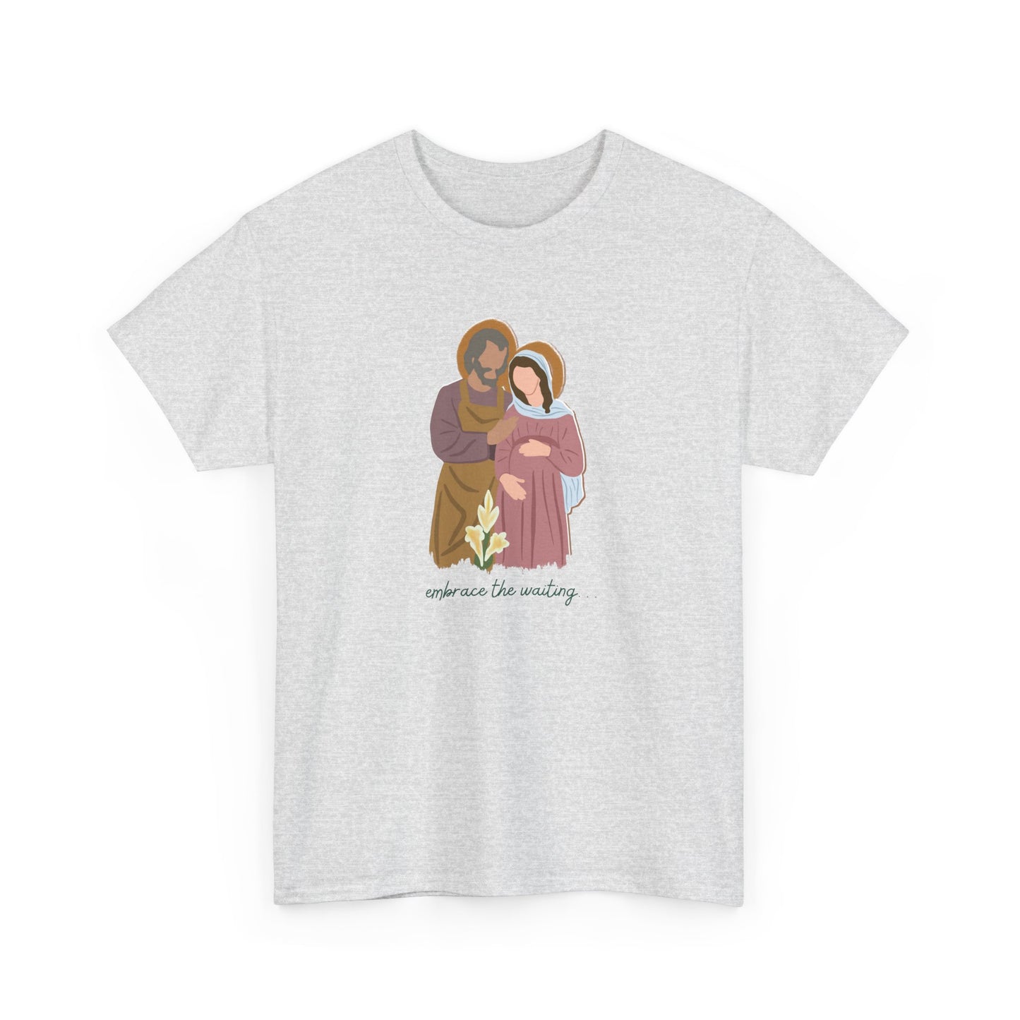 Embrace the Waiting Holy Family Tshirt - Christmas Catholic Tee