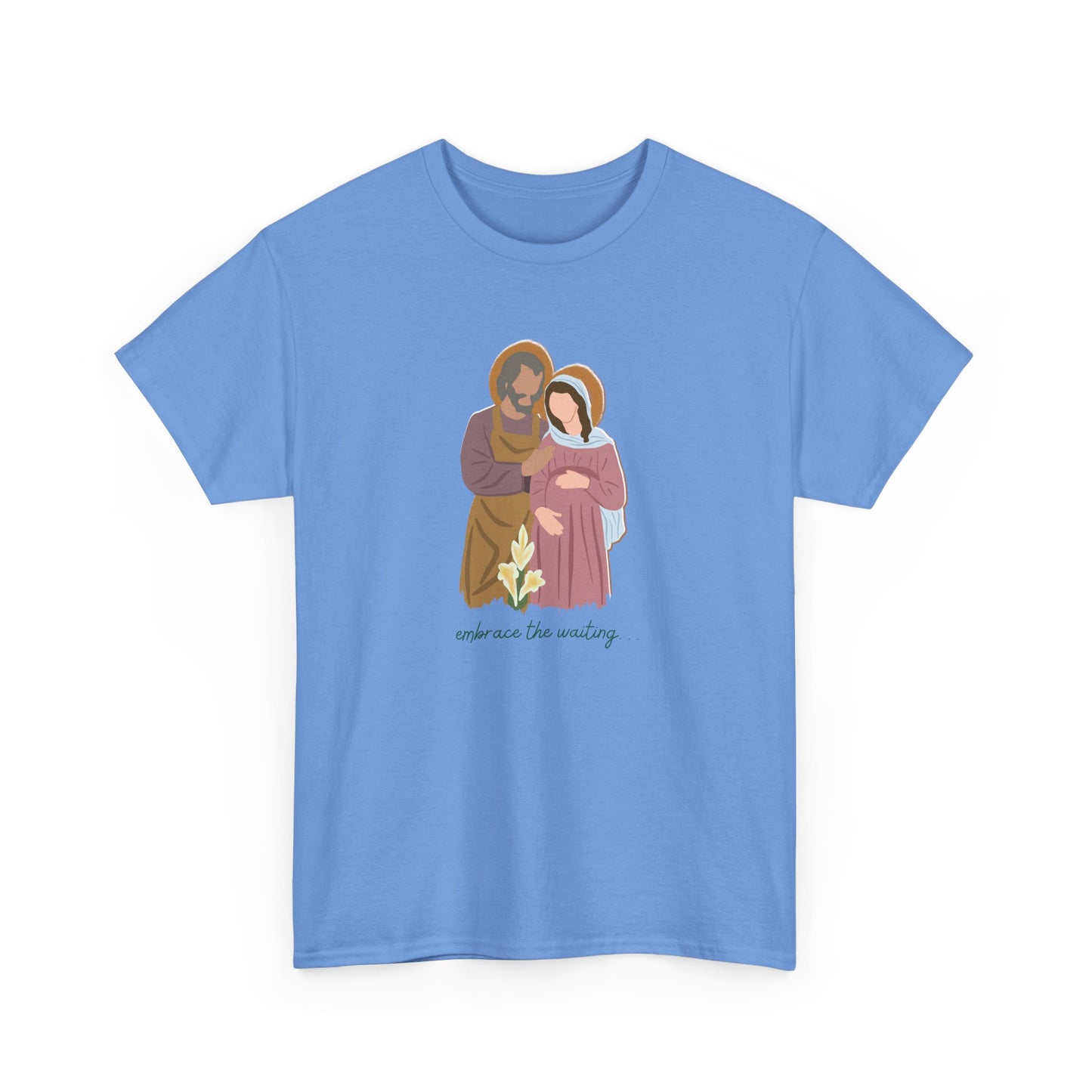 Embrace the Waiting Holy Family Tshirt - Christmas Catholic Tee