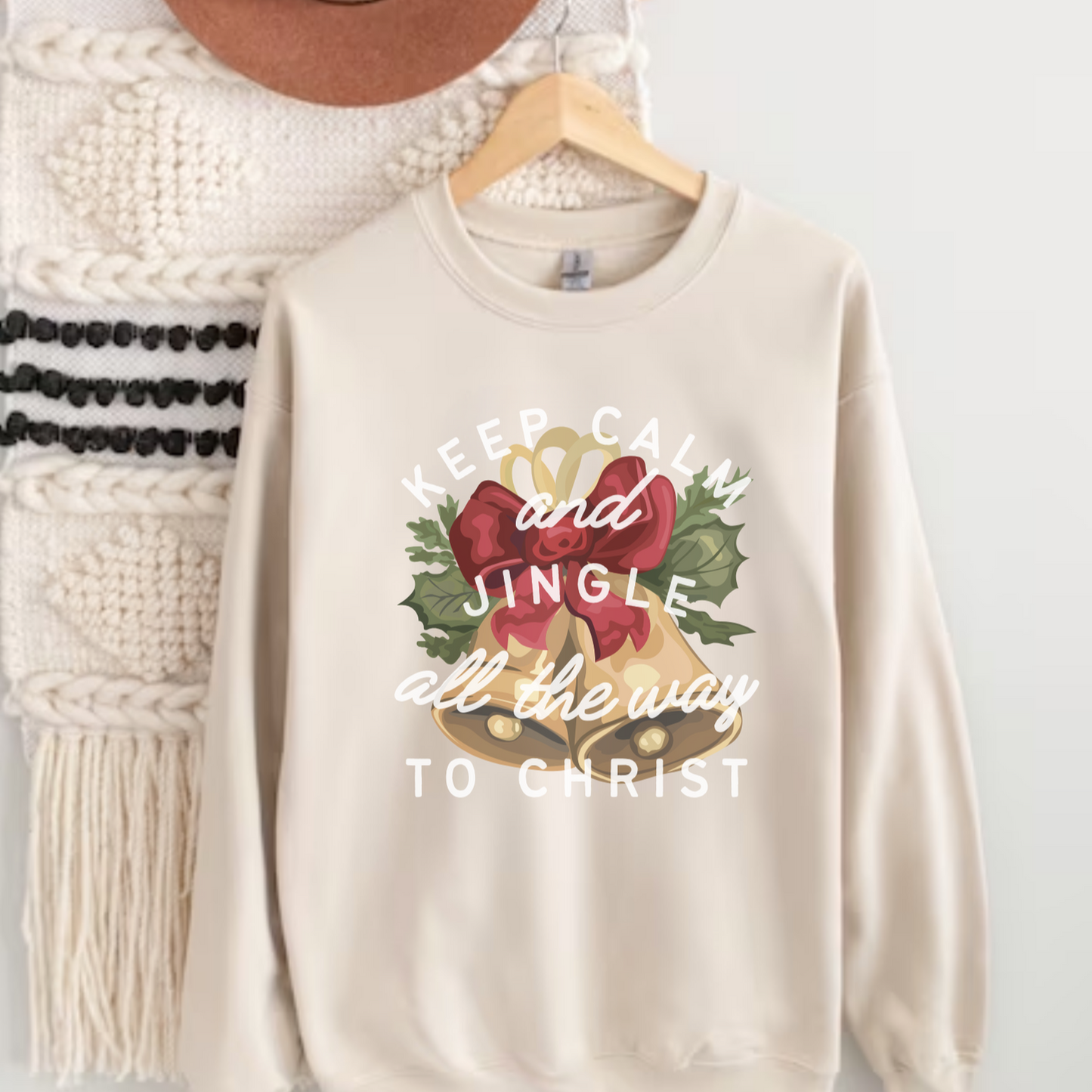 Keep Calm and Jingle all the way to Jesus Crewneck Sweatshirt